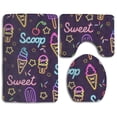 thumbnail image 1 of PUDMAD Ice Cream 3 Piece Bathroom Rugs Set Bath Rug Contour Mat and Toilet Lid Cover, 1 of 2