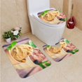 thumbnail image 1 of PUDMAD Ice Cream 3 Piece Bathroom Rugs Set Bath Rug Contour Mat and Toilet Lid Cover, 1 of 2