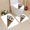 thumbnail image 1 of PUDMAD Ice Cream Cone 3 Piece Bathroom Rugs Set Bath Rug Contour Mat and Toilet Lid Cover, 1 of 2