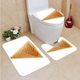 thumbnail image 1 of PUDMAD Ice Cream Cone 3 Piece Bathroom Rugs Set Bath Rug Contour Mat and Toilet Lid Cover, 1 of 2