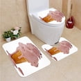thumbnail image 1 of PUDMAD Ice Cream Cone 3 Piece Bathroom Rugs Set Bath Rug Contour Mat and Toilet Lid Cover, 1 of 2