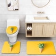 thumbnail image 1 of PUDMAD Ice Cream Cone Pineapple Leaves on Bright Yellow Fruit and Candy Concept Flat 3 Piece Bathroom Rugs Set Bath Rug Contour Mat and Toilet Lid Cover, 1 of 2