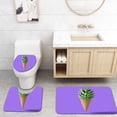 thumbnail image 1 of PUDMAD Ice Cream Cone Pineapple Leaves on Bright Purple Fruit and Candy Concept 3 Piece Bathroom Rugs Set Bath Rug Contour Mat and Toilet Lid Cover, 1 of 2