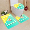 thumbnail image 1 of PUDMAD Ice Cream Cone a Bright 3 Piece Bathroom Rugs Set Bath Rug Contour Mat and Toilet Lid Cover, 1 of 2