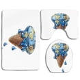 thumbnail image 1 of PUDMAD Ice Cream Ice Cream Globe Planet Earth Flavor Ecological Graphic 3 Piece Bathroom Rugs Set Bath Rug Contour Mat and Toilet Lid Cover, 1 of 2