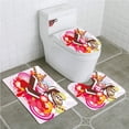 thumbnail image 1 of PUDMAD Ice Cream Mixed Yummy Desserts Exotic Flowers and Flavors Summer Tropical 3 Piece Bathroom Rugs Set Bath Rug Contour Mat and Toilet Lid Cover, 1 of 2
