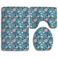 thumbnail image 1 of PUDMAD Ice Cream Rainbow Cone 3 Piece Bathroom Rugs Set Bath Rug Contour Mat and Toilet Lid Cover, 1 of 2