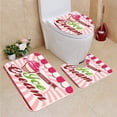 thumbnail image 1 of PUDMAD Ice Cream Retro Strawberry Ice Cream Logo in Soft Tones Pop Hot Ma 3 Piece Bathroom Rugs Set Bath Rug Contour Mat and Toilet Lid Cover, 1 of 2