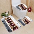 thumbnail image 1 of PUDMAD Ice Cream Sandwiches 3 Piece Bathroom Rugs Set Bath Rug Contour Mat and Toilet Lid Cover, 1 of 2