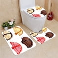 thumbnail image 1 of PUDMAD Ice Cream Scoops 3 Piece Bathroom Rugs Set Bath Rug Contour Mat and Toilet Lid Cover, 1 of 2