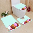 thumbnail image 1 of PUDMAD Ice Cream Scoops Cartoon 3 Piece Bathroom Rugs Set Bath Rug Contour Mat and Toilet Lid Cover, 1 of 2