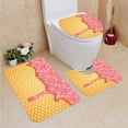 thumbnail image 1 of PUDMAD Ice Cream Wafer Glaze 3 Piece Bathroom Rugs Set Bath Rug Contour Mat and Toilet Lid Cover, 1 of 2