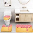 thumbnail image 1 of PUDMAD Ice Cream Waffle Cherry Flavor on Yummy Summer Dessert Cute 3 Piece Bathroom Rugs Set Bath Rug Contour Mat and Toilet Lid Cover, 1 of 2