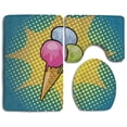 thumbnail image 1 of PUDMAD Ice Cream in Retro Style 3 Piece Bathroom Rugs Set Bath Rug Contour Mat and Toilet Lid Cover, 1 of 2