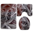 thumbnail image 1 of PUDMAD Ice Patterns Glass 3 Piece Bathroom Rugs Set Bath Rug Contour Mat and Toilet Lid Cover, 1 of 2