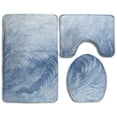 thumbnail image 1 of PUDMAD Ice Winter Glass 3 Piece Bathroom Rugs Set Bath Rug Contour Mat and Toilet Lid Cover, 1 of 2