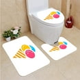 thumbnail image 1 of PUDMAD Icecream Summer 3 Piece Bathroom Rugs Set Bath Rug Contour Mat and Toilet Lid Cover, 1 of 2