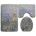 thumbnail image 1 of PUDMAD Impressionism Oil Canvas Palm Trees 3 Piece Bathroom Rugs Set Bath Rug Contour Mat and Toilet Lid Cover, 1 of 2