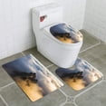 thumbnail image 1 of PUDMAD Incredible View top Mountain in Clouds at Sunset 3 Piece Bathroom Rugs Set Bath Rug Contour Mat and Toilet Lid Cover, 1 of 2