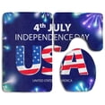 thumbnail image 1 of PUDMAD Independence Day Usa 3 Piece Bathroom Rugs Set Bath Rug Contour Mat and Toilet Lid Cover, 1 of 2