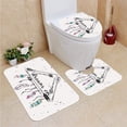 thumbnail image 1 of PUDMAD Indie Boho Style Tribal Ethnic Arrows Triangle Shape Dream Hand Writing Feathers 3 Piece Bathroom Rugs Set Bath Rug Contour Mat and Toilet Lid Cover, 1 of 2
