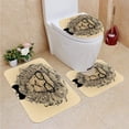 thumbnail image 1 of PUDMAD Indie Lion Character Portrait Glasses Bowtie Hipster Sm Cool Dandy Sand Bl 3 Piece Bathroom Rugs Set Bath Rug Contour Mat and Toilet Lid Cover, 1 of 2