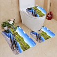 thumbnail image 1 of PUDMAD Indigenous Canoes a River in Amazon Venezuela 3 Piece Bathroom Rugs Set Bath Rug Contour Mat and Toilet Lid Cover, 1 of 2