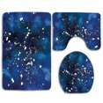 thumbnail image 1 of PUDMAD Indigo Grunge Space Time Inspired Ombre Colored Modern Artistic 3 Piece Bathroom Rugs Set Bath Rug Contour Mat and Toilet Lid Cover, 1 of 2