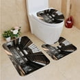 thumbnail image 1 of PUDMAD Industrial Inside a Hangar Old Architecture Construction Urban Timeworn Windows 3 Piece Bathroom Rugs Set Bath Rug Contour Mat and Toilet Lid Cover, 1 of 2