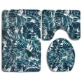 thumbnail image 1 of PUDMAD Ink Leaf 3 Piece Bathroom Rugs Set Bath Rug Contour Mat and Toilet Lid Cover, 1 of 2