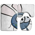 thumbnail image 1 of PUDMAD Insect Wings Eyes Cartoon 3 Piece Bathroom Rugs Set Bath Rug Contour Mat and Toilet Lid Cover, 1 of 2