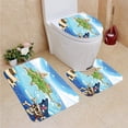 thumbnail image 1 of PUDMAD Island Map Aerial View Fantasy Pirate Cove Island Crossbones Captain Skull Figure 3 Piece Bathroom Rugs Set Bath Rug Contour Mat and Toilet Lid Cover, 1 of 2