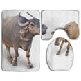 thumbnail image 1 of PUDMAD Isolated Buffalo Calf Agriculture Goa 3 Piece Bathroom Rugs Set Bath Rug Contour Mat and Toilet Lid Cover, 1 of 2