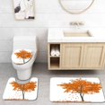 thumbnail image 1 of PUDMAD Isolated Single Orange Maple Falling Leaves 3 Piece Bathroom Rugs Set Bath Rug Contour Mat and Toilet Lid Cover, 1 of 2
