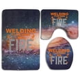 thumbnail image 1 of PUDMAD It's Like Sewing Fire 3 Piece Bathroom Rugs Set Bath Rug Contour Mat and Toilet Lid Cover, 1 of 2