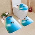 thumbnail image 1 of PUDMAD Italian Seashore 3 Piece Bathroom Rugs Set Bath Rug Contour Mat and Toilet Lid Cover, 1 of 2