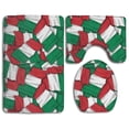 thumbnail image 1 of PUDMAD Italy Flag 3 Piece Bathroom Rugs Set Bath Rug Contour Mat and Toilet Lid Cover, 1 of 2