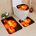thumbnail image 1 of PUDMAD Jack O Lantern at Night 3 Piece Bathroom Rugs Set Bath Rug Contour Mat and Toilet Lid Cover, 1 of 2
