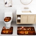 thumbnail image 1 of PUDMAD Jack o Lantern 3 Piece Bathroom Rugs Set Bath Rug Contour Mat and Toilet Lid Cover, 1 of 2