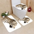 thumbnail image 1 of PUDMAD Jaguar 3 Piece Bathroom Rugs Set Bath Rug Contour Mat and Toilet Lid Cover, 1 of 2