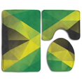 thumbnail image 1 of PUDMAD Jamaica Flag Triangular Polygonal 3 Piece Bathroom Rugs Set Bath Rug Contour Mat and Toilet Lid Cover, 1 of 2