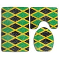 thumbnail image 1 of PUDMAD Jamaica Jamaican Flag Caribbean 3 Piece Bathroom Rugs Set Bath Rug Contour Mat and Toilet Lid Cover, 1 of 2