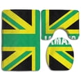 thumbnail image 1 of PUDMAD Jamaican Kingdom Flag 3 Piece Bathroom Rugs Set Bath Rug Contour Mat and Toilet Lid Cover, 1 of 2