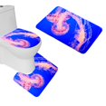 thumbnail image 1 of PUDMAD Jellyfish 3 Piece Bathroom Rugs Set Bath Rug Contour Mat and Toilet Lid Cover, 1 of 2