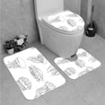 thumbnail image 1 of PUDMAD Jellyfish Graphic Seamless Sketch 3 Piece Bathroom Rugs Set Bath Rug Contour Mat and Toilet Lid Cover, 1 of 2
