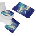 thumbnail image 1 of PUDMAD Jellyfish Underwater Ocean Sea Bubbles 3 Piece Bathroom Rugs Set Bath Rug Contour Mat and Toilet Lid Cover, 1 of 2