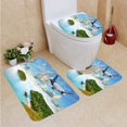 thumbnail image 1 of PUDMAD Jet is Over Tropical Resort 3 Piece Bathroom Rugs Set Bath Rug Contour Mat and Toilet Lid Cover, 1 of 2