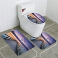 thumbnail image 1 of PUDMAD Jetty at Sunset 3 Piece Bathroom Rugs Set Bath Rug Contour Mat and Toilet Lid Cover, 1 of 2