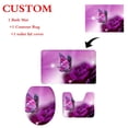 thumbnail image 1 of PUDMAD Jinse-floral136 3 Piece Bathroom Rugs Set Bath Rug Contour Mat and Toilet Lid Cover, 1 of 2