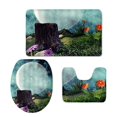 thumbnail image 1 of PUDMAD Jinse-floral230 3 Piece Bathroom Rugs Set Bath Rug Contour Mat and Toilet Lid Cover, 1 of 2